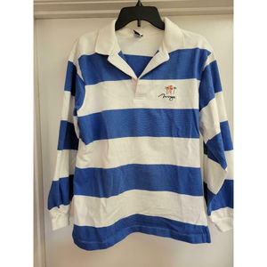 Vintage Mirage Hotel Casino Las Vegas Logo Long Sleeve Rugby Style Shirt Sz L